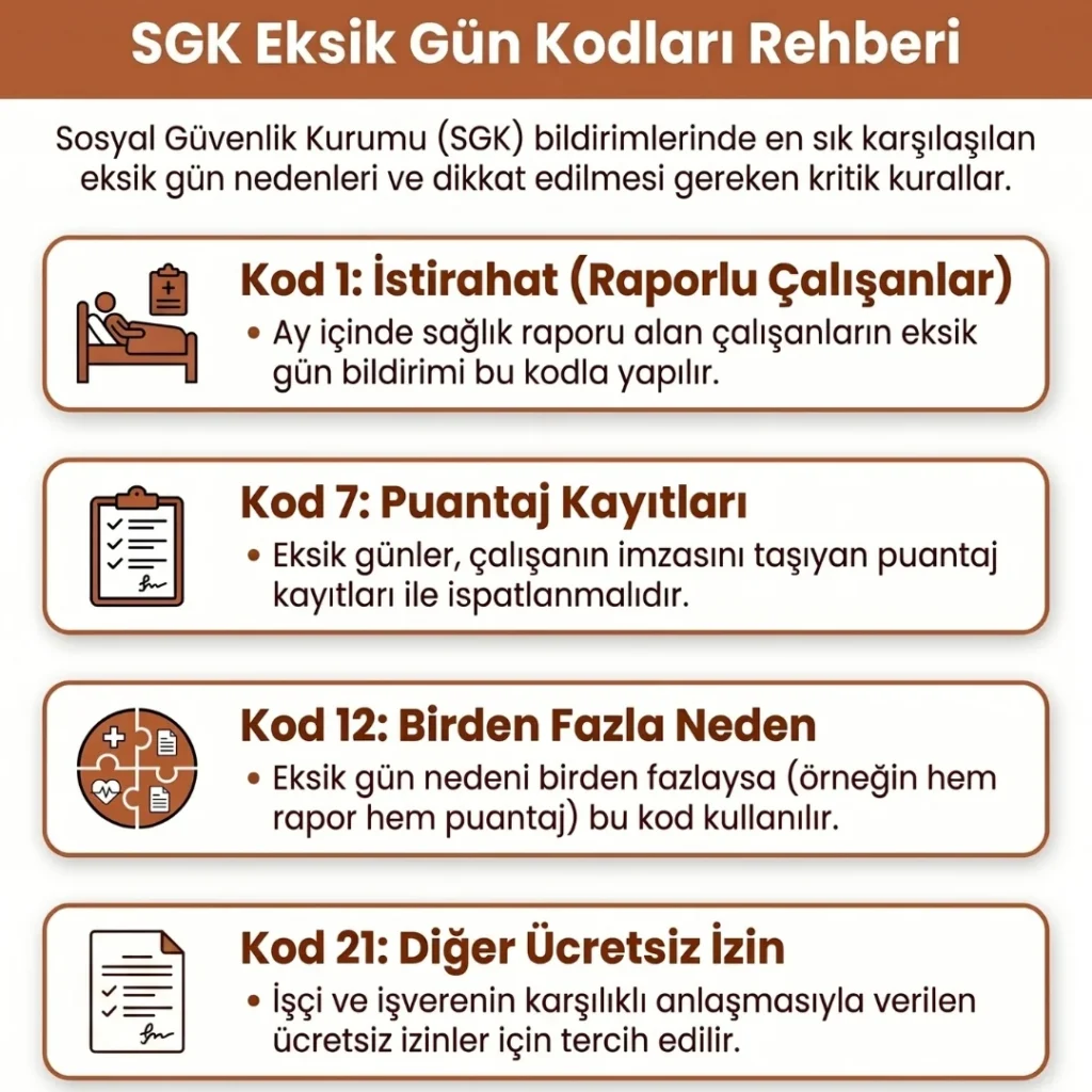 SGK Eksik Gün Kod Rehberi