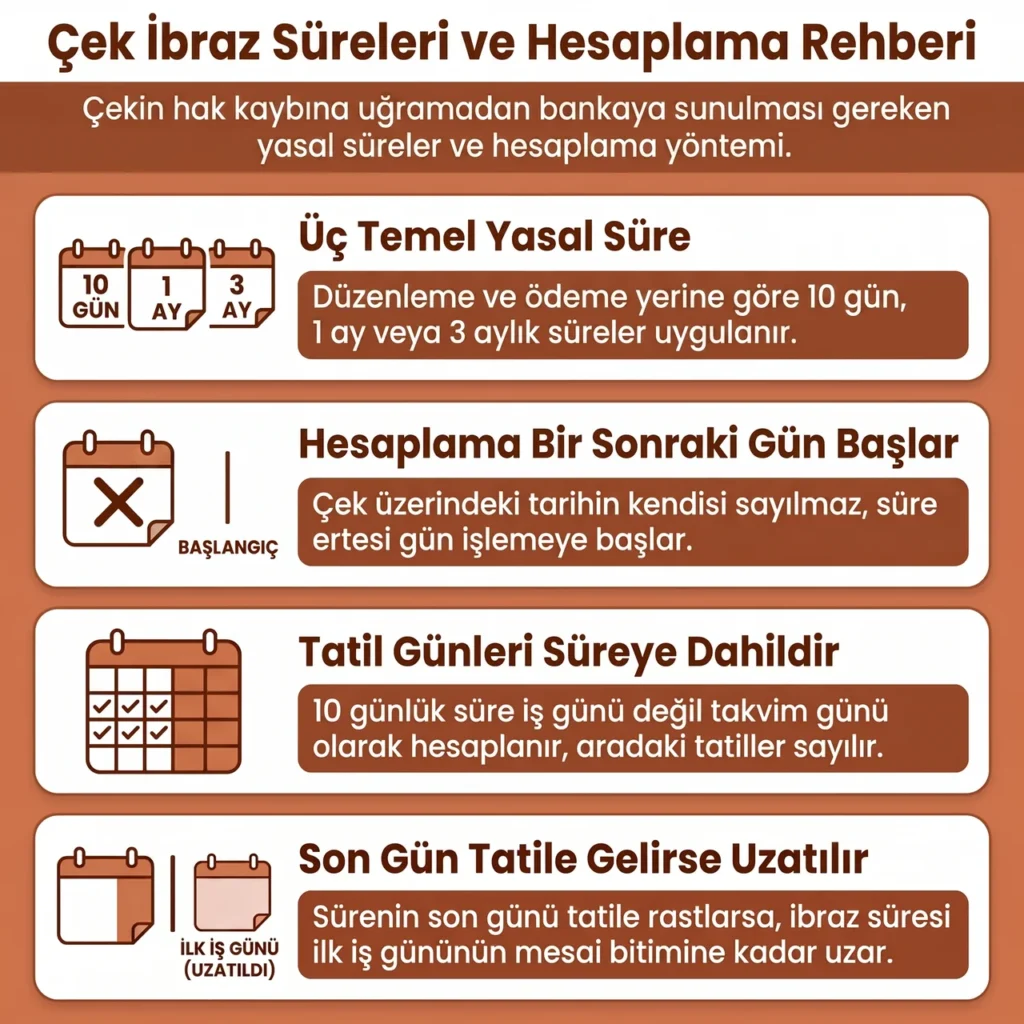 Çekte Vade İbraz Süreleri