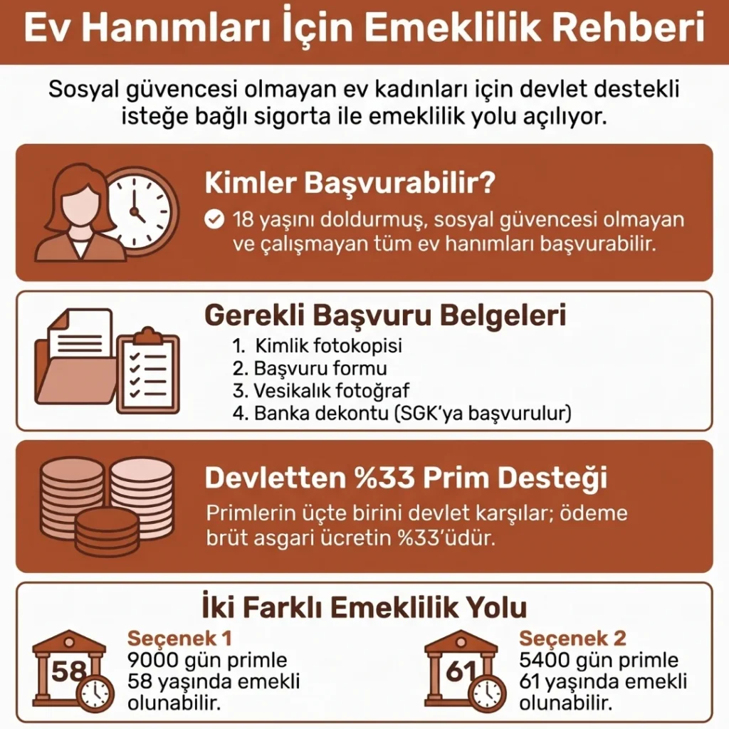 Ev Hanımları Emekliliği İçin Başvuru Şartları
