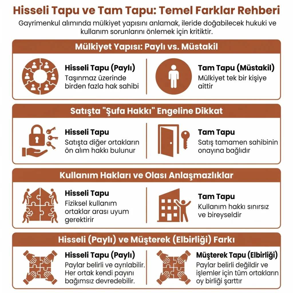 Hisseli Tapu ve Diğer Tapu Türü Farkları