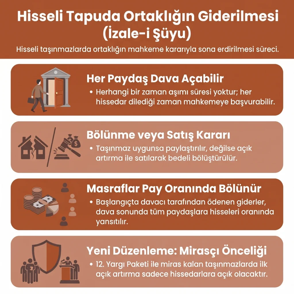 Hisseli Tapuda Habersiz Satış ve Ortaklığın Giderilmesi