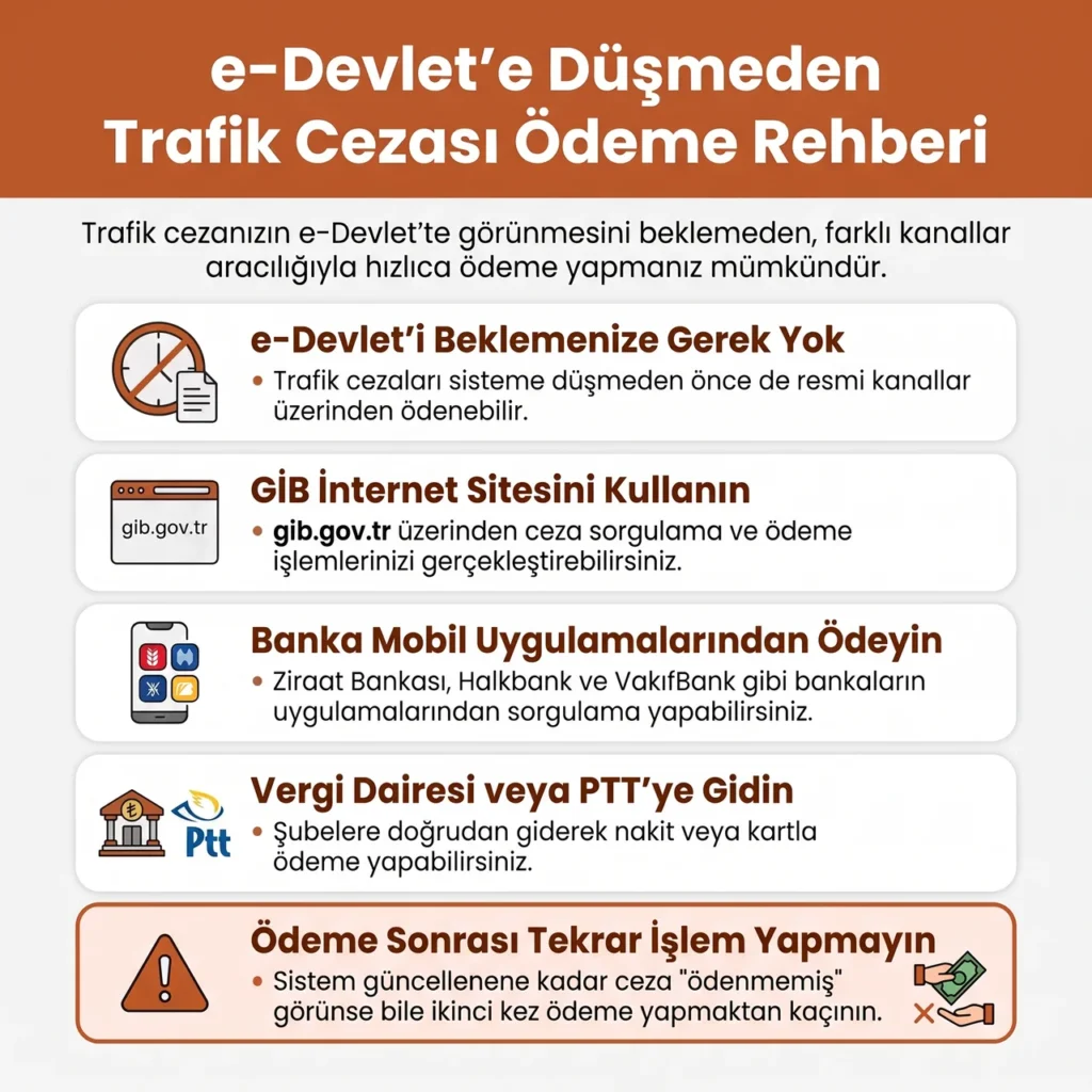 Trafik Cezası e-Devlet'e Düşmeden Ödenir Mi?