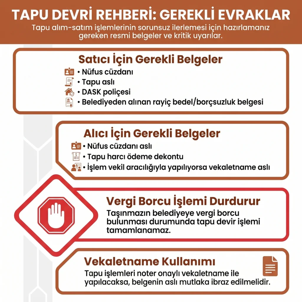 Alım Satım Tapu İşlemleri İçin Gerekli Belgeler