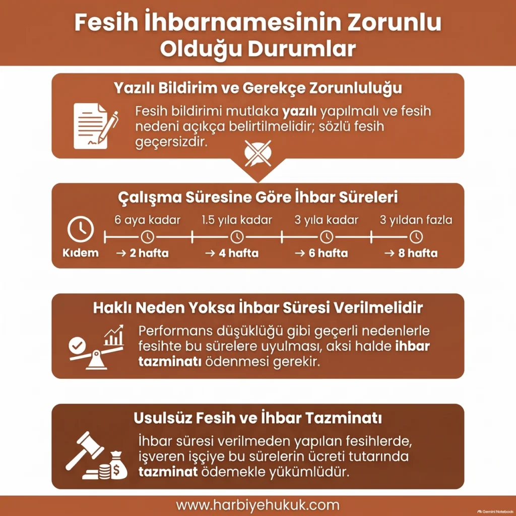 Fesih İhbarnamesinin Zorunlu Olduğu Durumlar