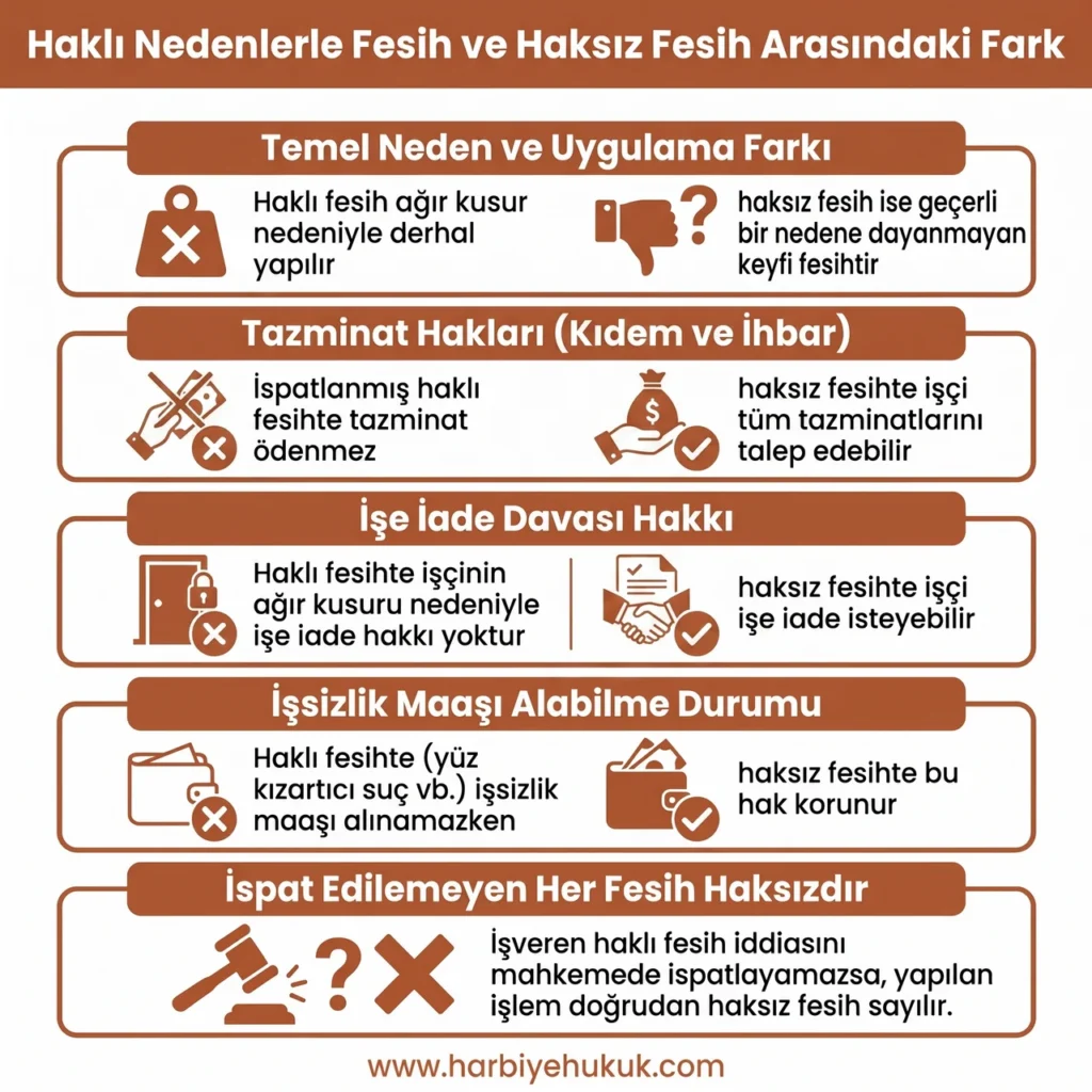 Haklı Nedenlerle Fesih ve Haksız Fesih Arasındaki Fark
