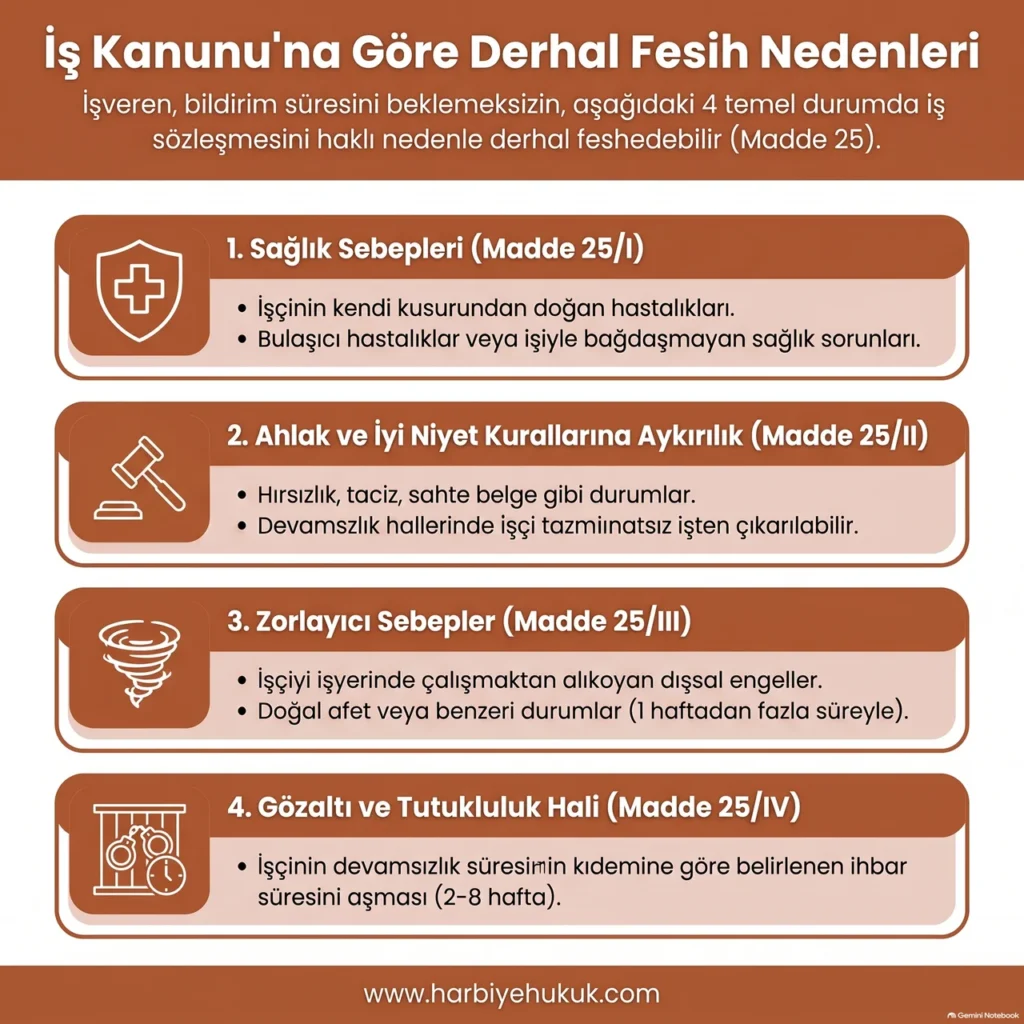 İş Kanunu'na Göre Derhal Fesih Nedenleri