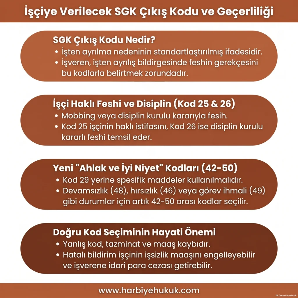 İşçiye Verilecek SGK Çıkış Kodu ve Geçerliliği