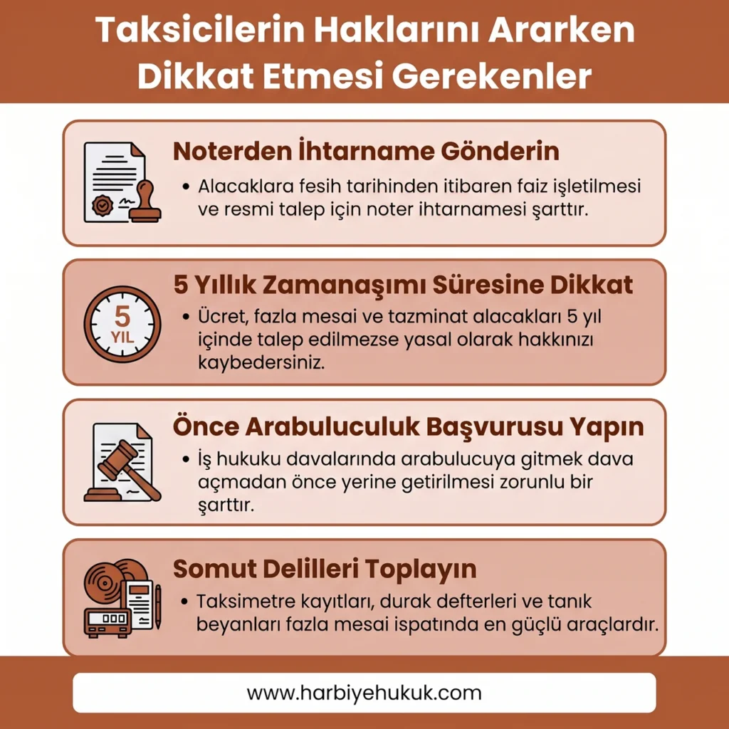 Taksicilerin Haklarını Ararken Dikkat Etmesi Gerekenler
