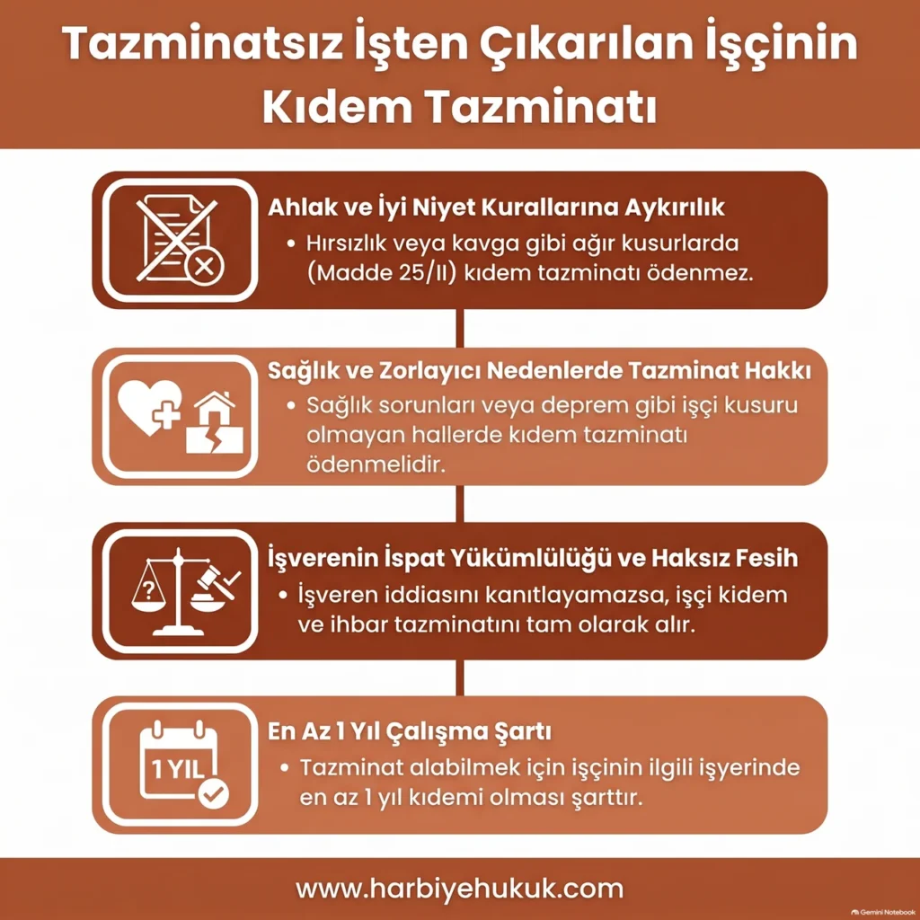 Tazminatsız İşten Çıkarılan İşçinin Kıdem Tazminatı