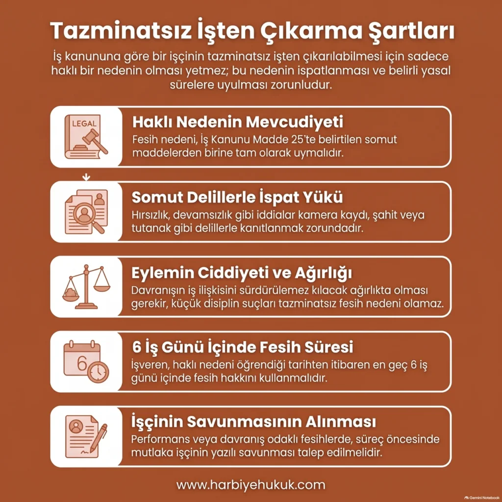 Tazminatsız İşten Çıkarma Şartları