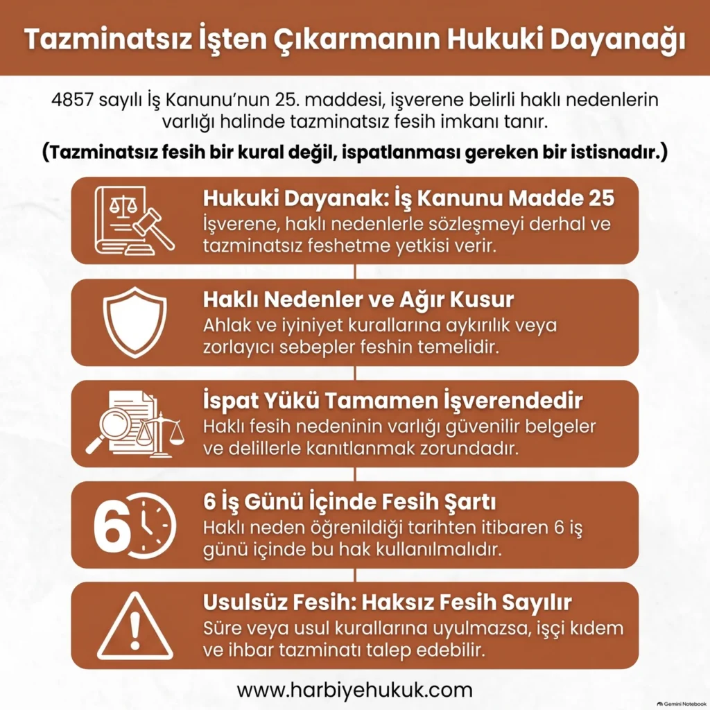 Tazminatsız İşten Çıkarmanın Hukuki Dayanağı