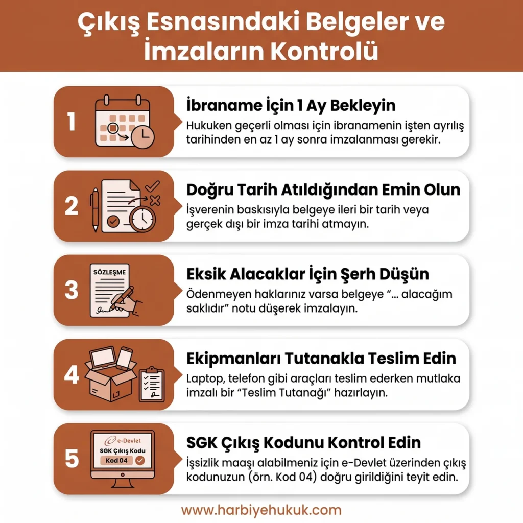Çıkış Esnasındaki Belgeler ve İmzaların Kontrolü