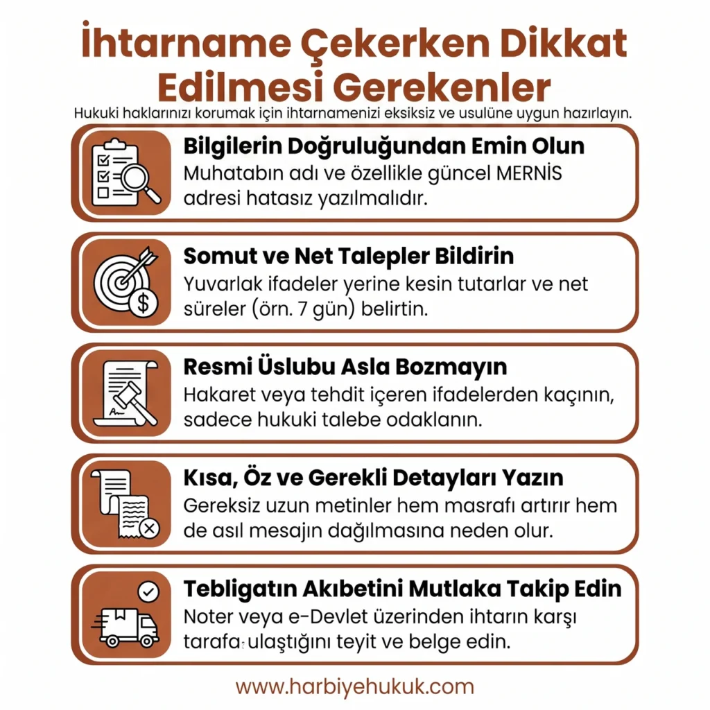 İhtarname Çekerken Dikkat Edilmesi Gerekenler