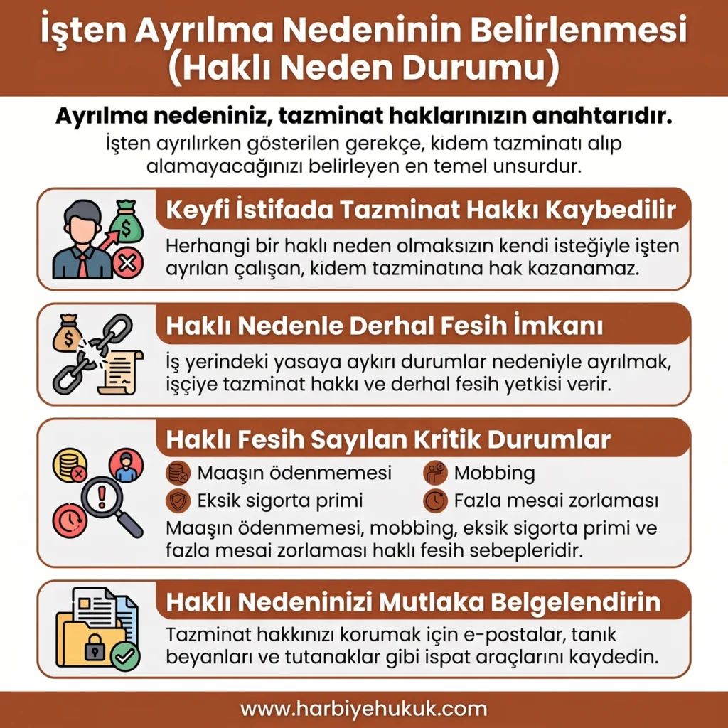 İşten Ayrılma Nedeninin Belirlenmesi (Haklı Neden Durumu)