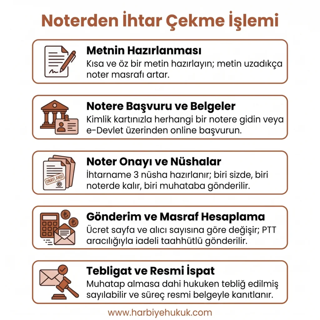 Noterden İhtar Çekme İşlemi