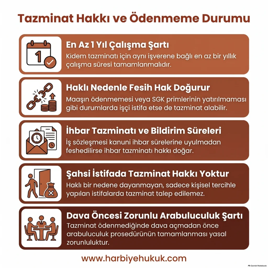 Tazminat Hakkı ve Ödenmeme Durumu