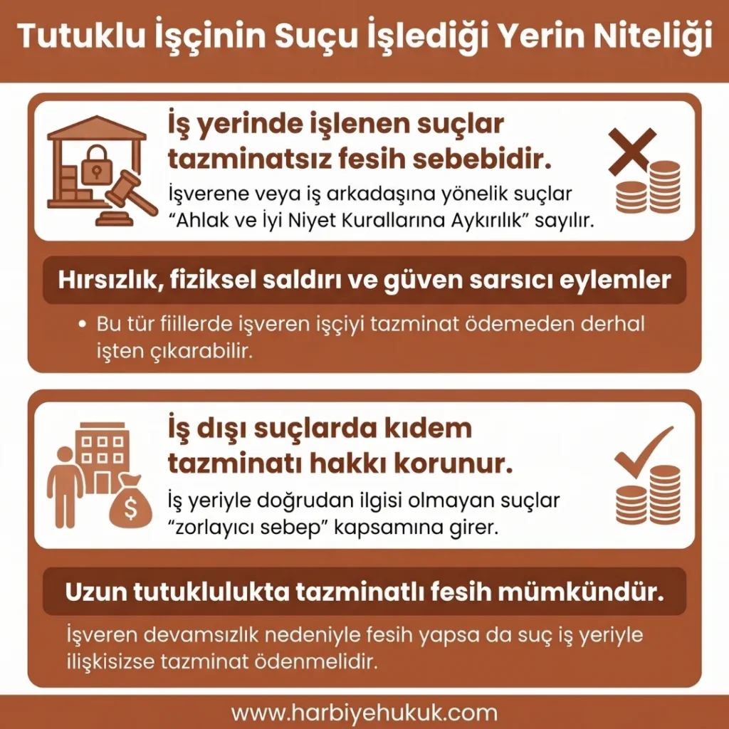 Tutuklu İşçinin Suçu İşlediği Yerin Niteliği