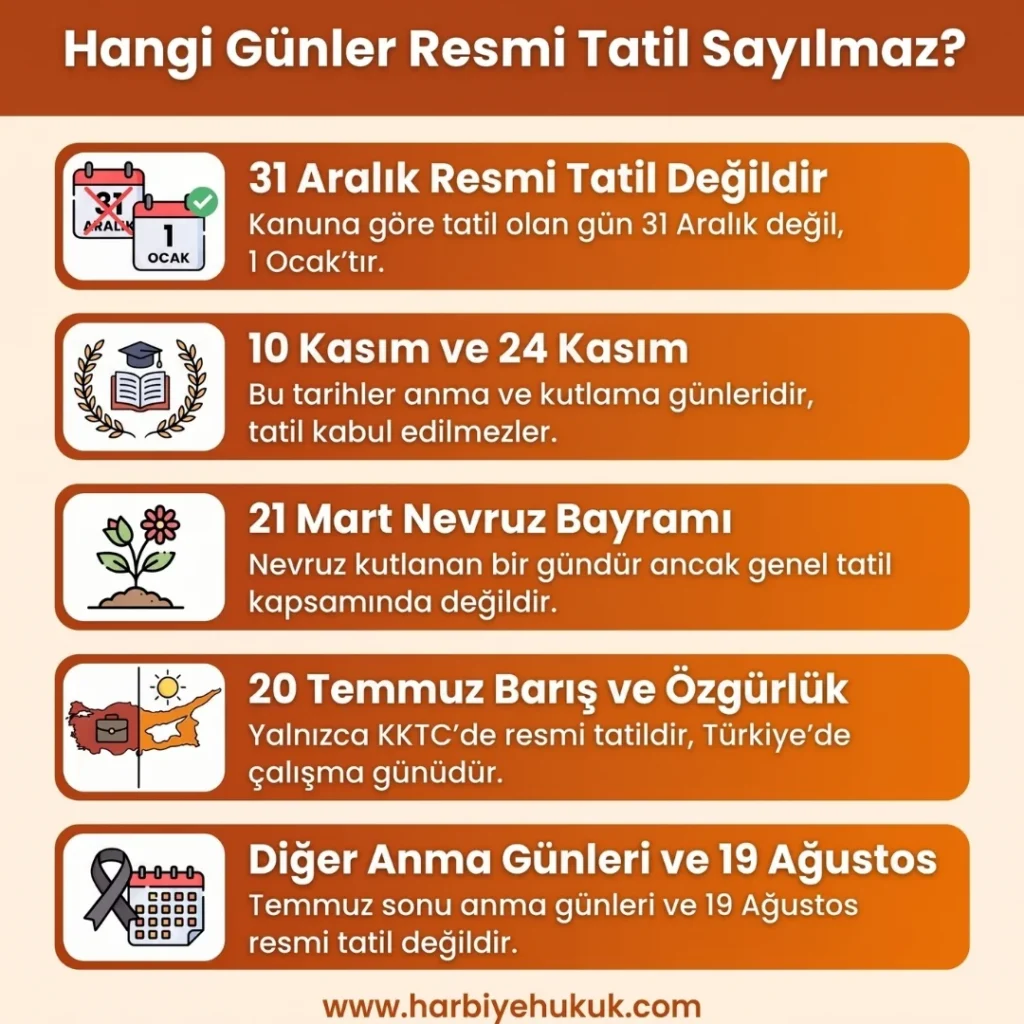 Hangi Günler Resmi Tatil Sayılmaz?