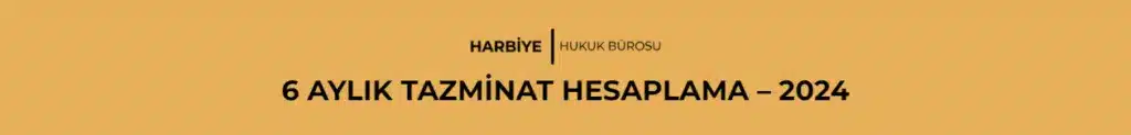 6 AYLIK TAZMİNAT HESAPLAMA - 2024