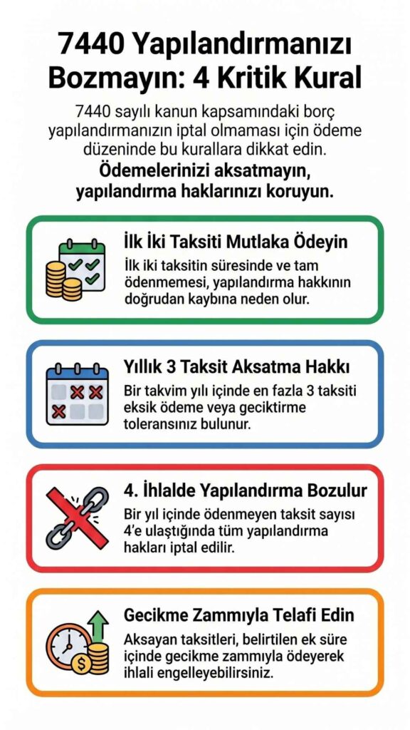 7440 Yapılandırma İptal Şartları