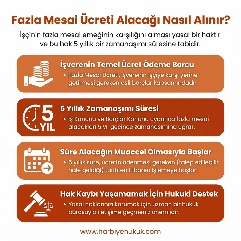 Fazla Mesai Ücreti Alacağı Nasıl Alınır?