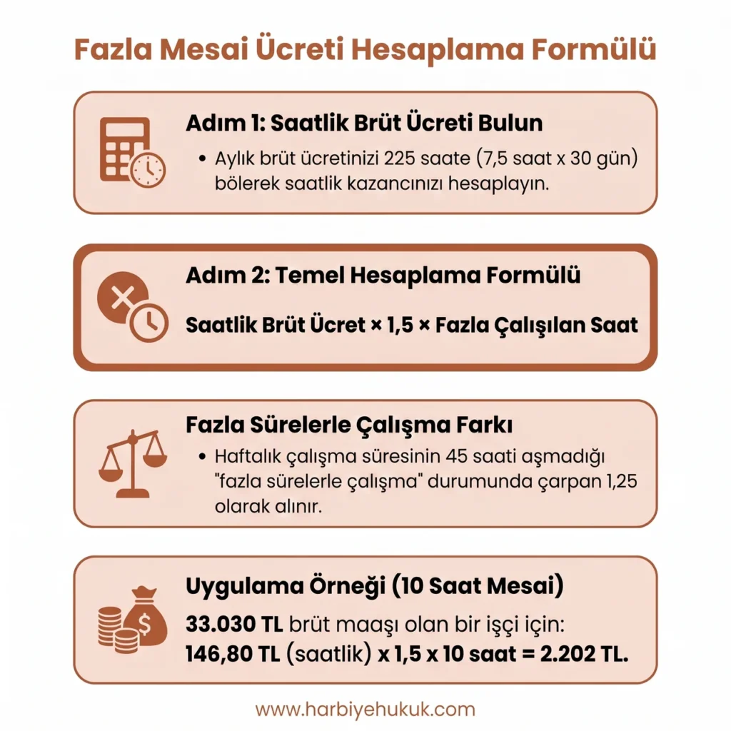 Fazla Mesai Ücreti Hesaplama Formülü