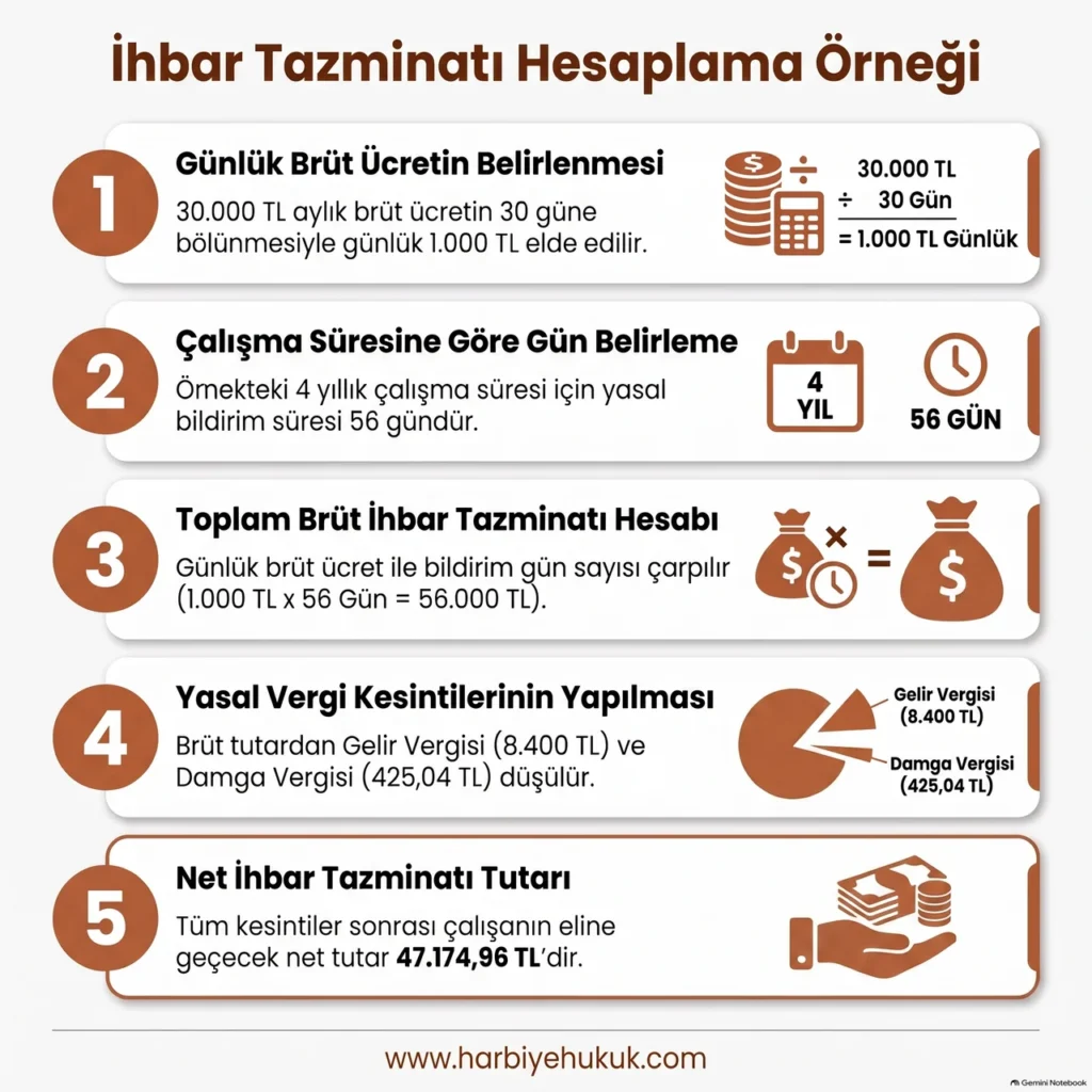 İhbar Tazminatı Hesaplama Örneği