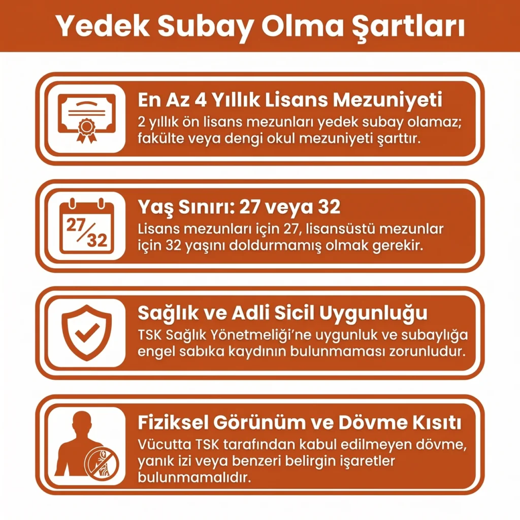 Yedek Subay Olma Şartları