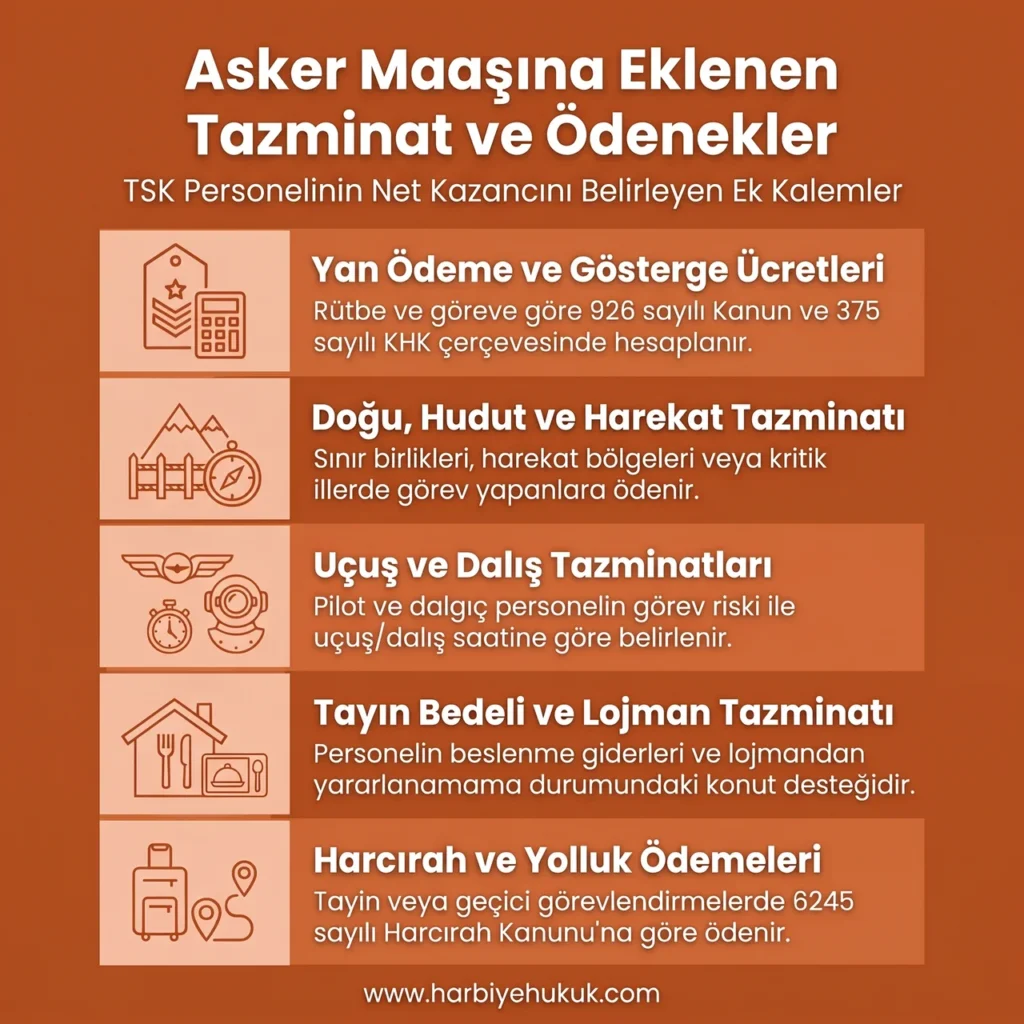 Asker Maaşına Eklenen Tazminat ve Ödenekler