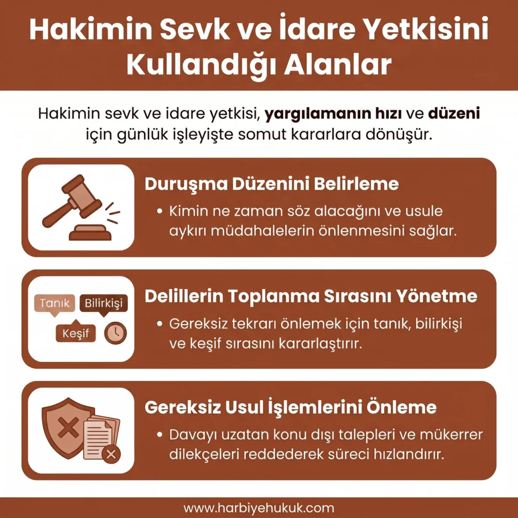 Hakimin Sevk ve İdare Yetkisini Kullandığı Alanlar