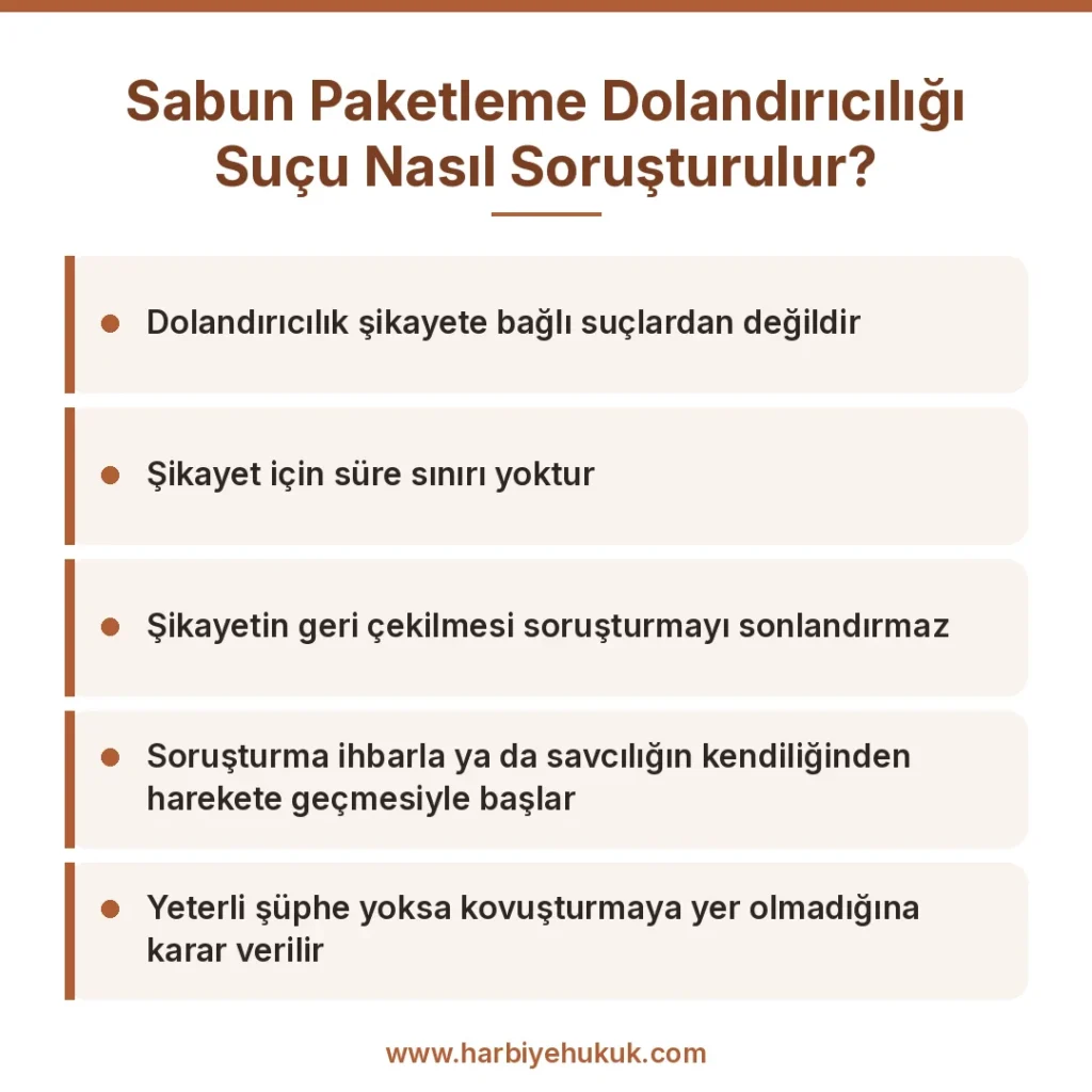 Sabun Paketleme Dolandırıcılığı Suçu Nasıl Soruşturulur